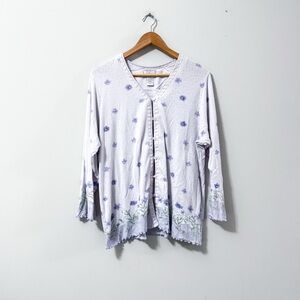 Vintage Y2K Villager Liz Claiborne Coquette Button Front Pajama Top Pastel